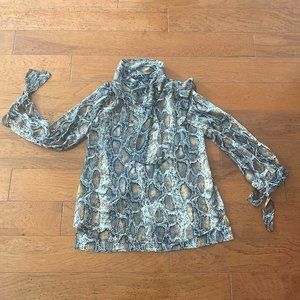 Snake Print Tie Blouse